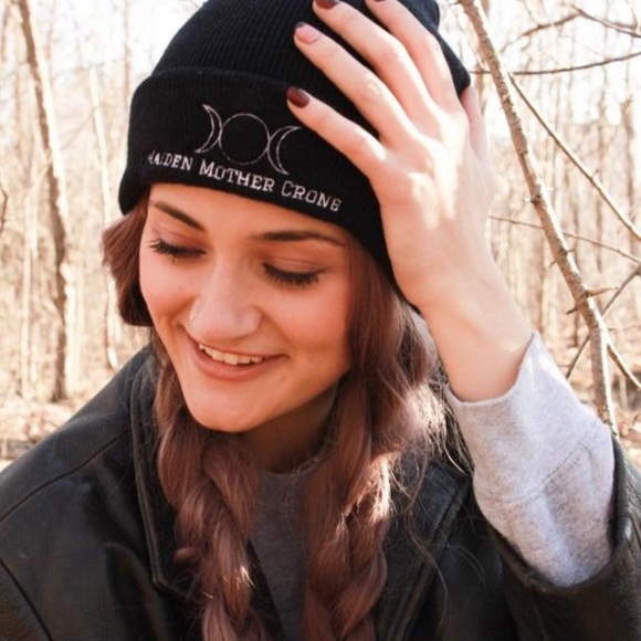 Triple Goddess Embroidered Cuffed Beanie - Picture 4 of 6